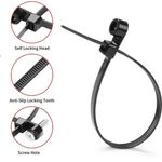 100pcs Nylon Screw Hole Cable Ties Reusable Self Locking Wire Organizer Tie