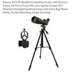 SV13 20-60x80 Spotting Scope Waterproof Angled Telescope with tripod