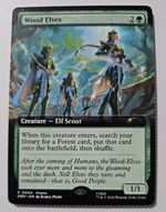 MTG WOOD ELVES  THE HOBBIT EXTENDED ART PROMO GREEN ELF CREATURE NM LAND FOREST