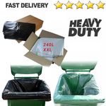 Clear Wheelie Bin Liners  Black Heavy Duty Rubbish Sack Big Refuse Bin Bags