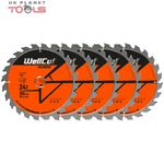 WellCut TCT Circular Saw Blade 165mm x 24T x 20mm For M18CS55, GKS18 Pack of 5