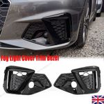 2x For Audi A4 B9 B9.5 S LINE 2019+ Front Bumper Fog Light Grille Cover Glossy