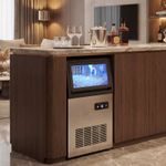 HOMCOM 45kg/24H Commercial Ice Maker Machine w/ Auto Self-Cleaning Refurbished
