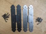Pair of ORNATE H HINGE wrought iron hand forged blacksmith door h hinge old