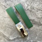 Premium Quality 22mm Lug Green Silicone Rubber OYSTERFLEX Watch Strap Band