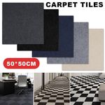 4-40pcs Carpet Tiles 50x50cm Carpet Floor Tiles Non-Slip Flooring Rugs for Home
