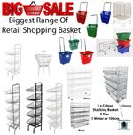 Retail Shop Supermarkets Stacking Shopping Baskets Metal Plastic Retail Display