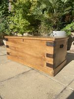 Antique Victorian Pine Blanket Box | Toy Storage Trunk Chest DELIVERY 