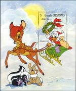 Grenada Grenadines 1983 Disney/Christmas/Donald/Bambi/Cartoons 1v m/s (ad1166)