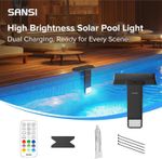 Solar Pool Lights for Inground & Above Ground IP68 Waterproof RGB LED Pool Lamp