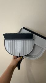 RAVENNA Grey/Black Hand Broom & Dustpan Set, Plastic Bristles, Hanging Loop