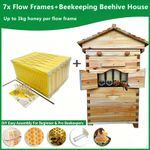 Auto Flow Cedar Beehive Kit 7 Frames UK Stock Bee Hive Honey Harvest