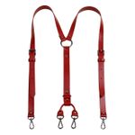 Geniune Leather Braces Men's Suspender Belt 4 Hook Jeans Adjustable Y-shaped