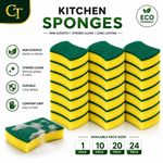 Kitchen Cleaning Sponges 24 Pack Eco Non Scratch for Dish Scrub Sponges