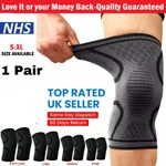 2x Knee Support Compression NHS Sleeve Brace Patella Arthritis Pain Relief Gym