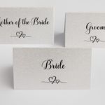 Personalised Place Cards, Table Name Cards for Weddings - Parties White or Ivor