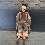 ANTIQUE 11" CHINESE OPERA DOLL SPECTACULAR EMBROIDERED* SCULPTED JOINTED