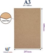 A3 MDF Drawing Board Sketching Smooth Surface Artist 12mm Thick (297mm x 420mm)
