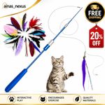 Teaser Wand - Cat Interactive Toy with Three-section Telescopic Rod - Fun