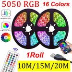 LED Strip Lights 1-20m RGB 5050 Colour Changing Tape Cabinet Kitchen,TV Lighting