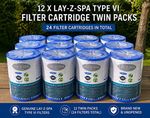 Lay-Z-Spa Genuine Type VI Hot Tub Filter Cartridges - 24 Pack