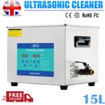 Professional 15L Digital Ultrasonic Cleaner Timer Heater 304 Stainless Steel UK