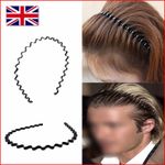 Unisex Men's Women Sports Wave Hair Band Metal Black Hairband Headband Aliceband