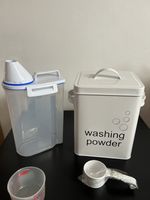 Washing Powder Container - White + Extra Dispenser Free Gift