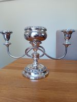 Vintage Ianthe Silver Plated Double Arm Candelabra, 3candles or 2 with rose bowl