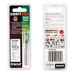 Trend Craft Pro Two Flute 12 x 19mm 1/4" Shank TCT Router Cutter Bit C019Ax1/4TC