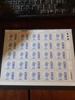 GB 2022 Sapphire Blue 1p Machin Barcode Self-Adhesive Sheets of 25 x2. CYL W1