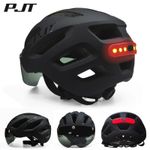 Bike Helmet Adult Sun Visor Goggle LED Taillight Rechargeable MTB Cycling Riding