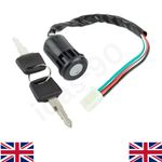 Motorcycle Ignition Barrel Switch 2 Key 4 Wire Fit ATV Quad Dirt Bike Universal