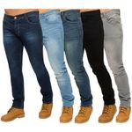 Enzo Slim Fit Jeans Mens Skinny Leg Stretch Denim Trousers Cotton Pants UK Sizes