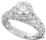 925 Silver Ladies Brilliant Cut Vintage Style Solitaire Wedding Engagement Ring