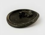 Vintage Black/Green Carved Soapstone Hippo Trinket Ring Dish Coin Tray Ashtray