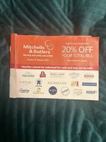 Mitchells & Butlers 20% Off Vouchers. Miller & Carter, Harvester, Toby Etc