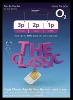 O2 Sim Card - New and Sealed Classic O2 Pay As You Go 02 O2 PAYG SIM Alarm Watch