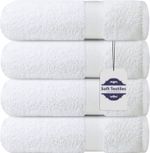 Bath Towel 4 Pack 100% Cotton Ring Spun Bath Towels Set 27x54 Inches
