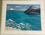 Kitaoka Fumio Japanese Woodblock Print "Lake Mashu in Winter" Landscape