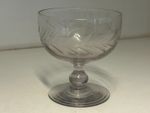 Etched Glass Antique Edwardian Floral Decoration Pedestal Bowl 5" High 4.5 Dia