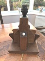 art deco ornate wooden table lamp