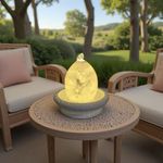 3D Water Fountain with LED Light Garden Ornament Indoor Outdoor Water Feature