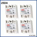 4X Solid State Relay Module SSR-25DA 25A 250V 3-32V DC Input Output AC 24V-380V