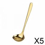 5xStainless Steel Soup Ladle Rust Resistant Hot Pot Soup Ladle Rustproof Long