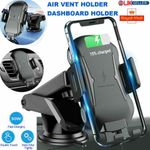 30W Wireless Charger Fast Charging Automatic Clamping Car Mount Phone Holder UK