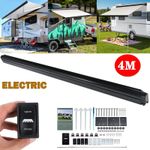 4M ELECTRIC AWNING WIND ROLL OUT SUN CANOPY CAMPERVAN MOTORHOME VAN RV W/ SWITCH