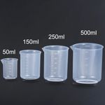 50-500ml 4 set Small Measuring Cup Transparent Jug Tool Kitchen Beaker Plastic