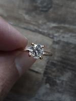 1 Ct Round Diamond Solitaire Ring GIA I/ Internally Flawless Size 5.5 14 Kt