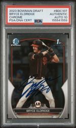 Bryce Eldridge 2023 Bowman Draft Chrome BDC 107 Auto PSA 10 Rookie RC